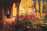 Courtyard Canvas Paintings - Twilight Courtyard